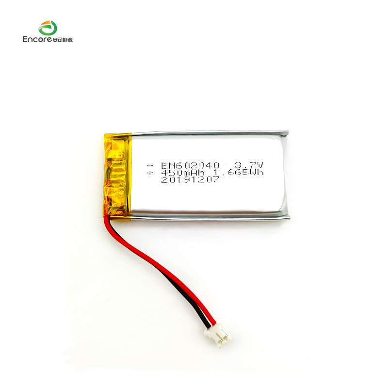 602040 3.7v 450mah Li-polymeerbatterij