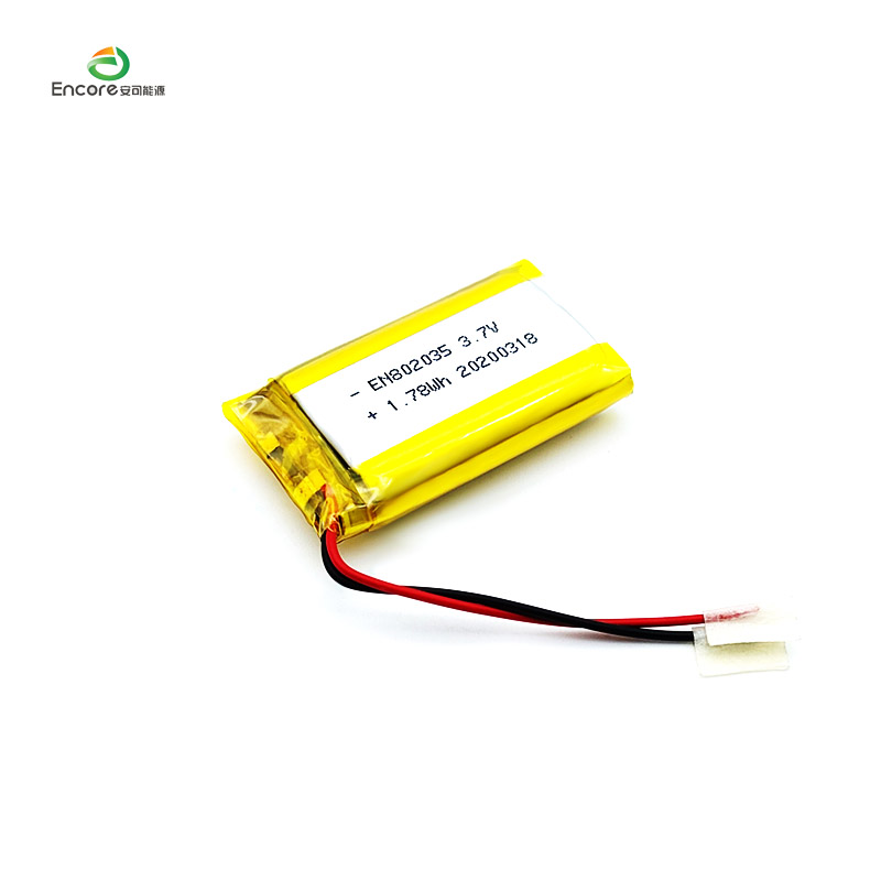 802035 3.7v 480mah Li-polymeerbatterij